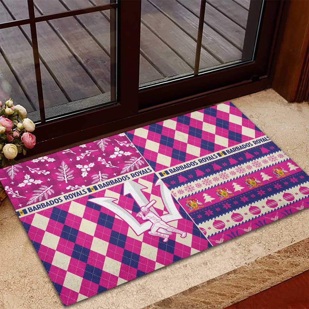 Barbados Cricket Christmas Rubber Doormat Merry Xmas Royals - Wonder Print Shop