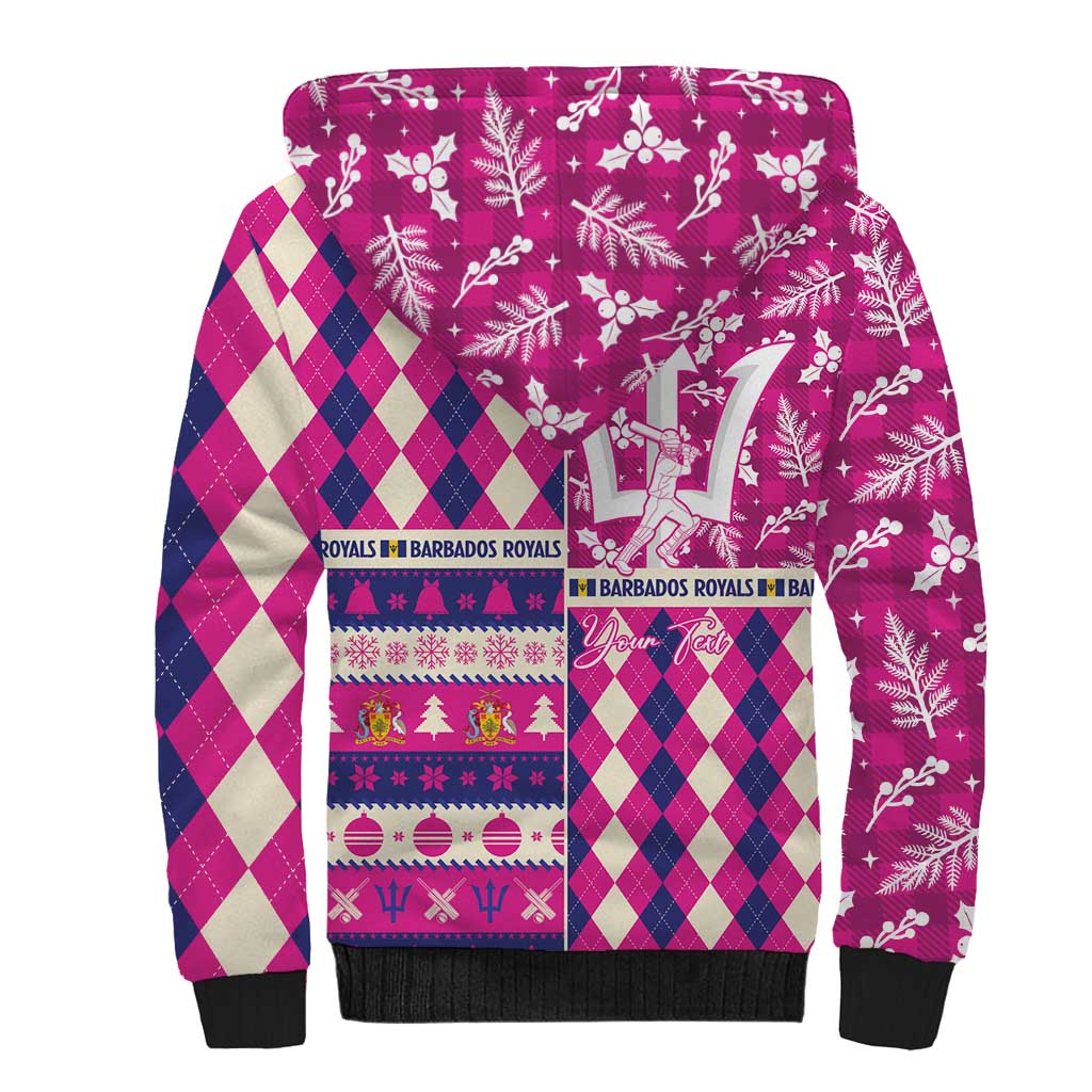 Personalized Barbados Cricket Christmas Sherpa Hoodie Merry Xmas Royals - Wonder Print Shop