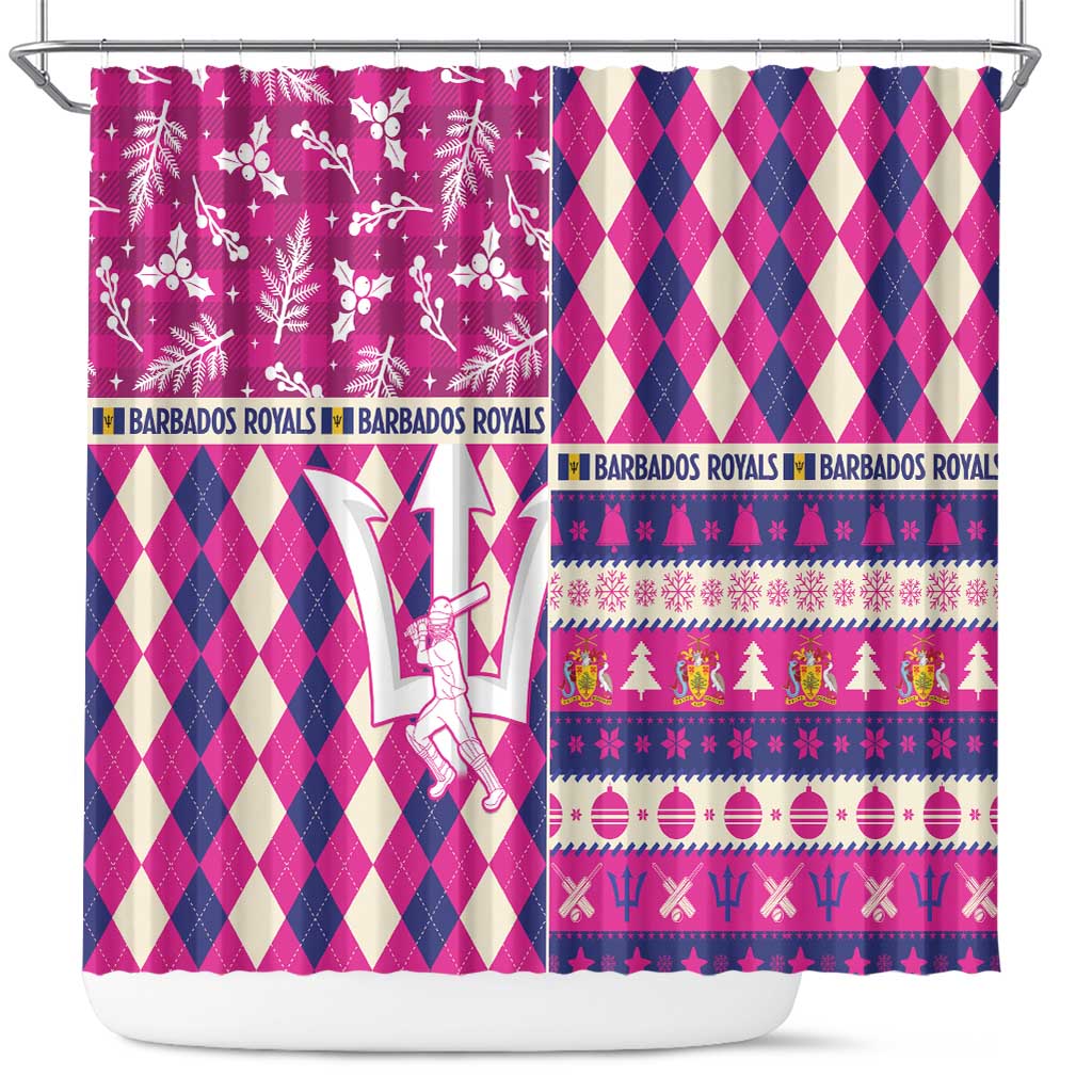 Barbados Cricket Christmas Shower Curtain Merry Xmas Royals - Wonder Print Shop
