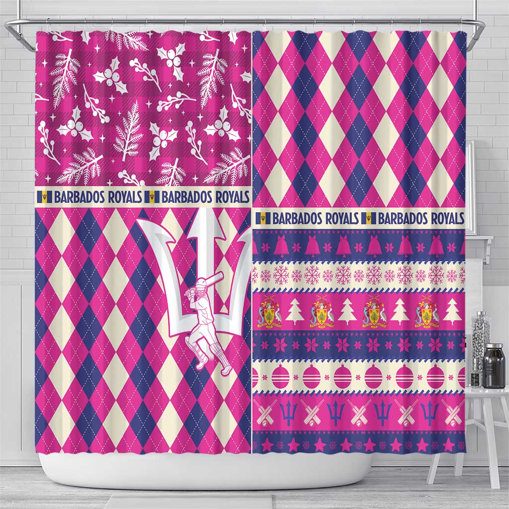 Barbados Cricket Christmas Shower Curtain Merry Xmas Royals - Wonder Print Shop