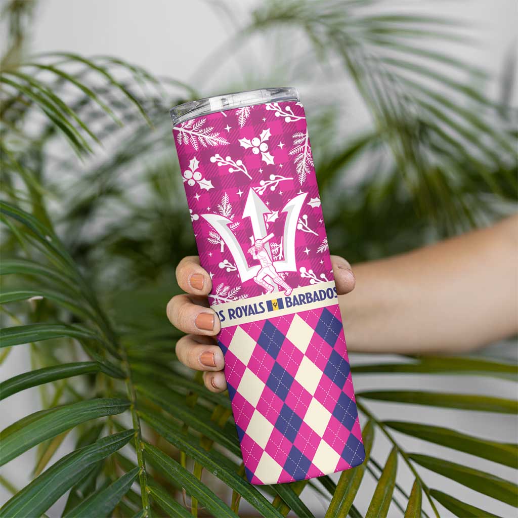 Personalized Barbados Cricket Christmas Skinny Tumbler Merry Xmas Royals - Wonder Print Shop