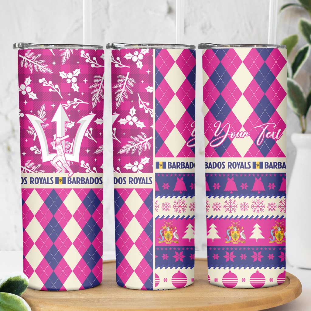 Personalized Barbados Cricket Christmas Skinny Tumbler Merry Xmas Royals - Wonder Print Shop