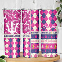 Personalized Barbados Cricket Christmas Skinny Tumbler Merry Xmas Royals - Wonder Print Shop