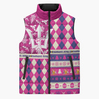 Personalized Barbados Cricket Christmas Sleeveless Puffer Jacket Merry Xmas Royals - Wonder Print Shop