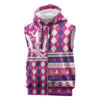 Personalized Barbados Cricket Christmas Sleeveless Zip Hoodie Merry Xmas Royals - Wonder Print Shop