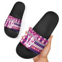 Barbados Cricket Christmas Slide Sandals Merry Xmas Royals - Wonder Print Shop