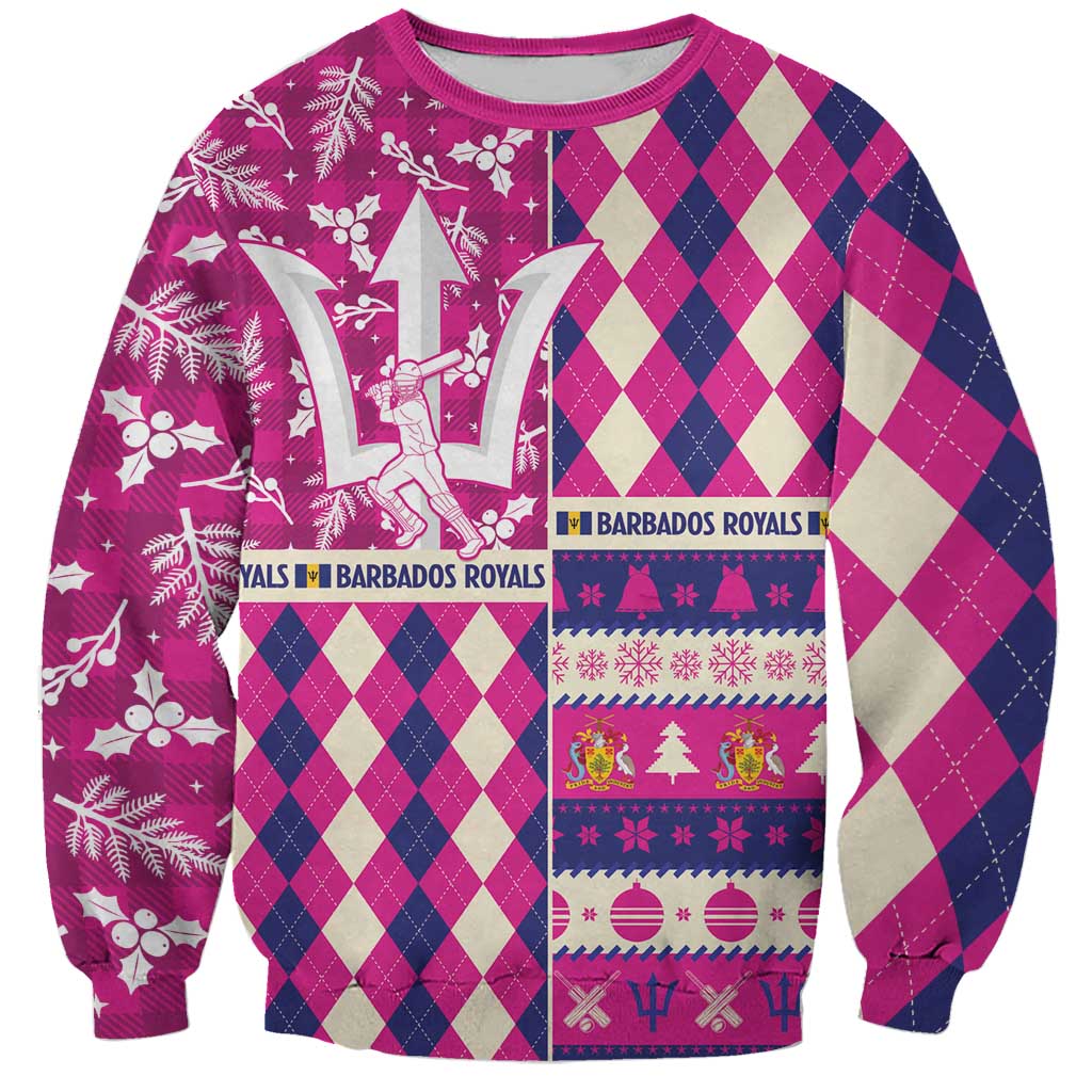 Personalized Barbados Cricket Christmas Sweatshirt Merry Xmas Royals - Wonder Print Shop