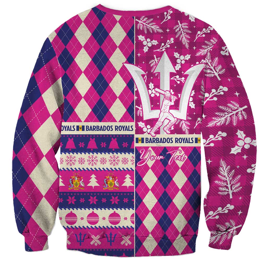 Personalized Barbados Cricket Christmas Sweatshirt Merry Xmas Royals - Wonder Print Shop