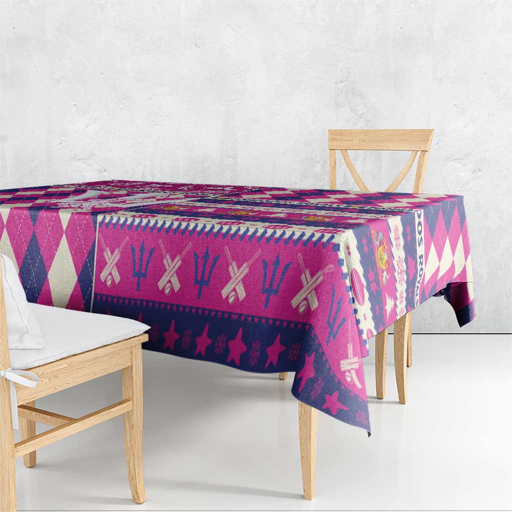 Barbados Cricket Christmas Tablecloth Merry Xmas Royals - Wonder Print Shop