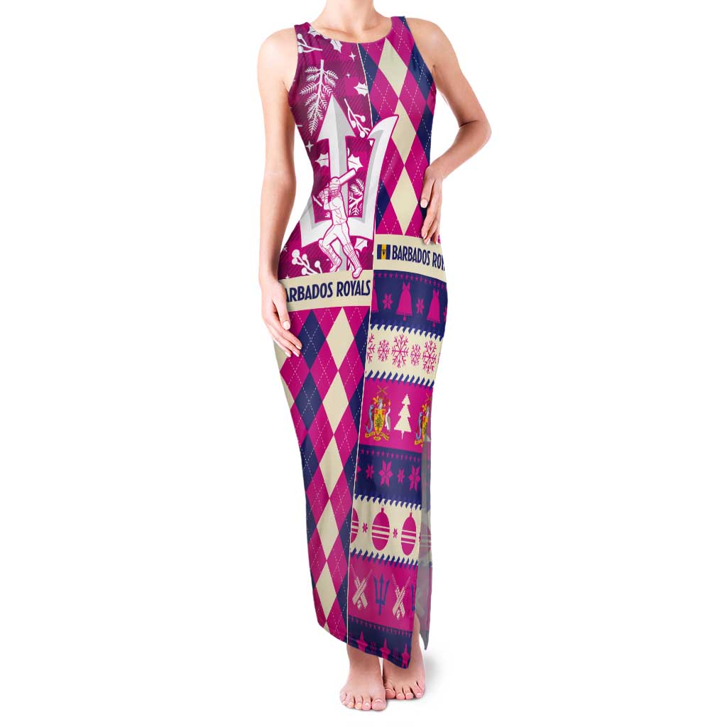 Personalized Barbados Cricket Christmas Tank Maxi Dress Merry Xmas Royals - Wonder Print Shop