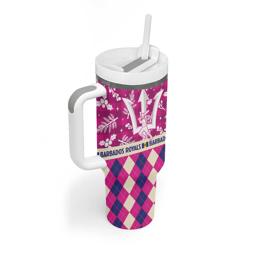 Personalized Barbados Cricket Christmas Tumbler With Handle Merry Xmas Royals - Wonder Print Shop