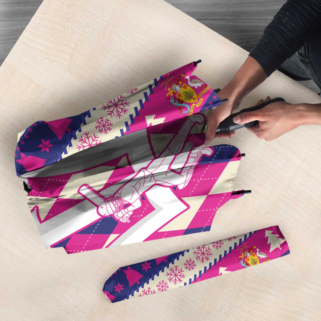 Barbados Cricket Christmas Umbrella Merry Xmas Royals - Wonder Print Shop