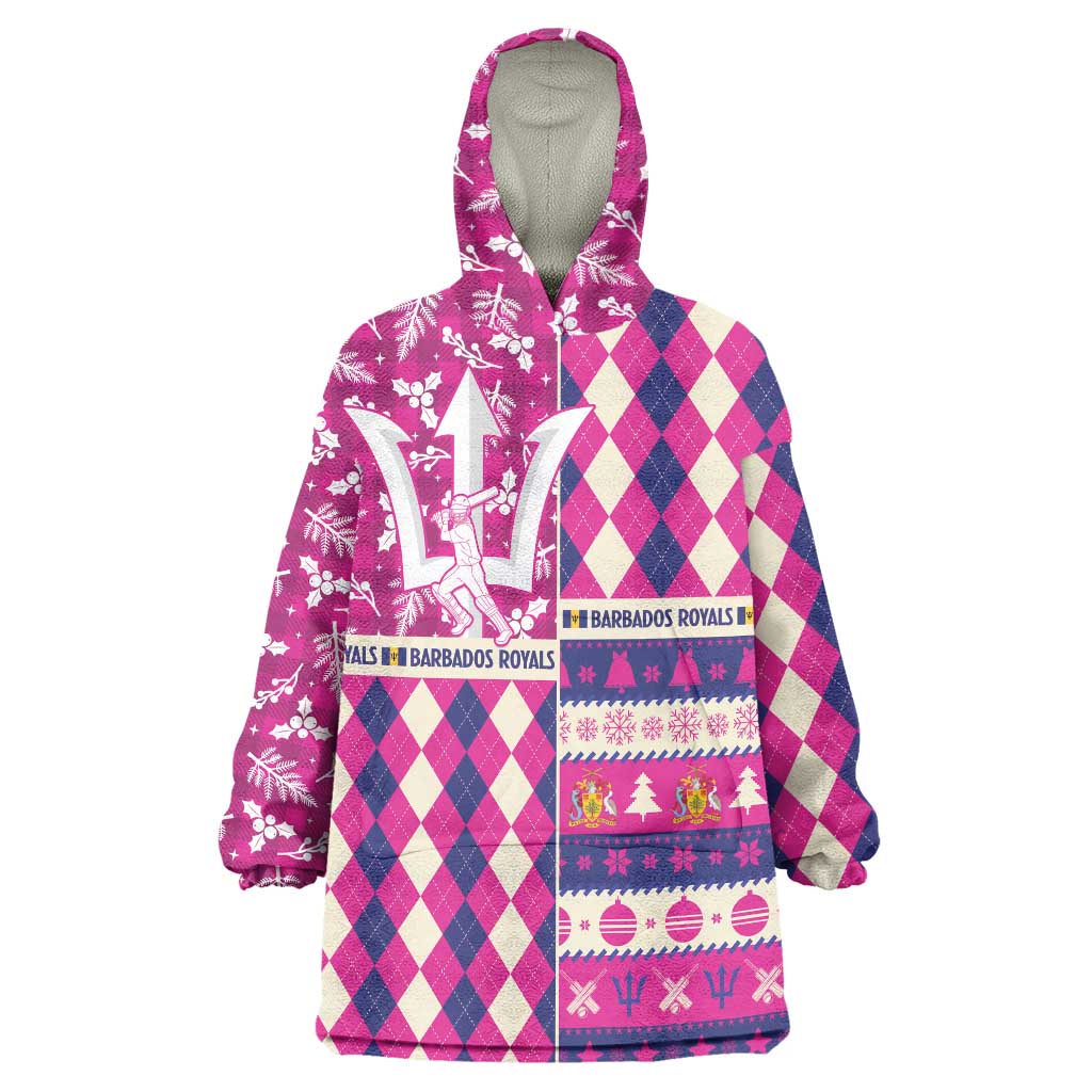 Personalized Barbados Cricket Christmas Wearable Blanket Hoodie Merry Xmas Royals - Wonder Print Shop