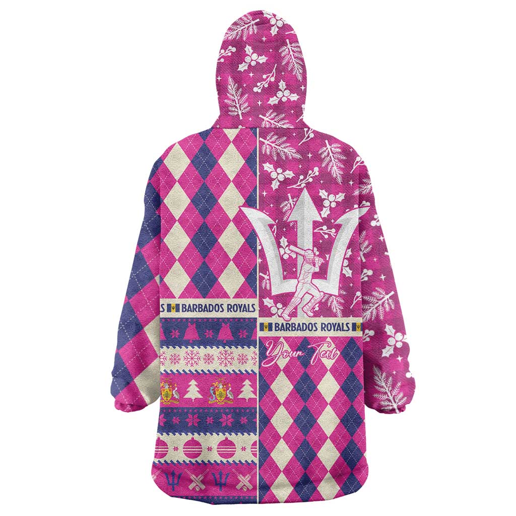 Personalized Barbados Cricket Christmas Wearable Blanket Hoodie Merry Xmas Royals - Wonder Print Shop