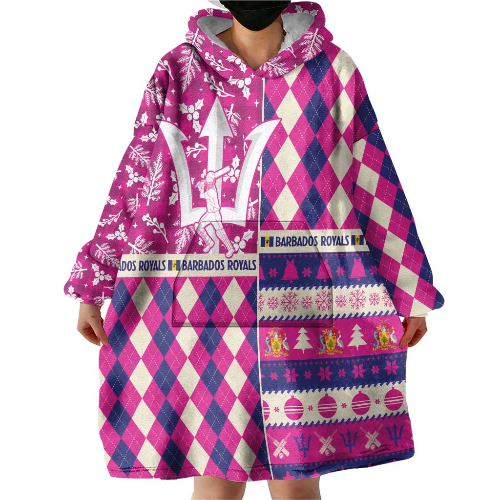 Personalized Barbados Cricket Christmas Wearable Blanket Hoodie Merry Xmas Royals - Wonder Print Shop