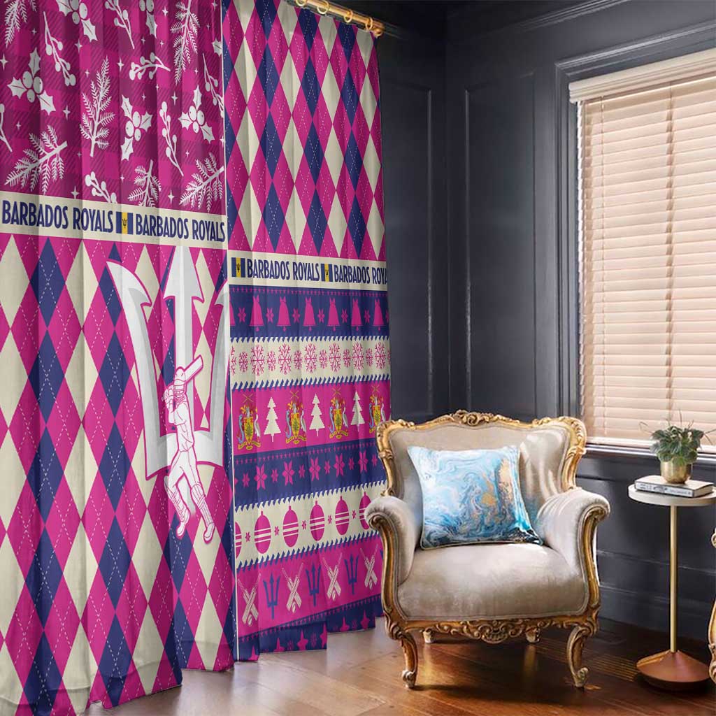 Barbados Cricket Christmas Window Curtain Merry Xmas Royals - Wonder Print Shop