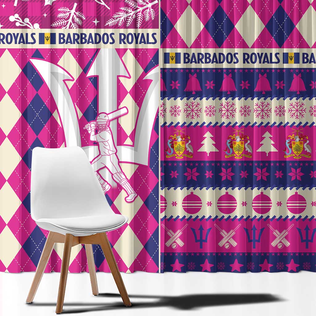 Barbados Cricket Christmas Window Curtain Merry Xmas Royals - Wonder Print Shop