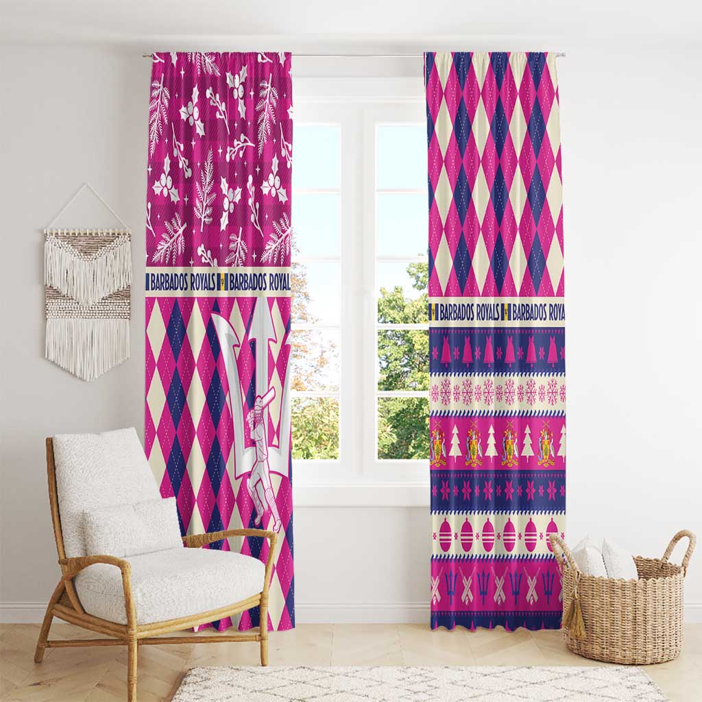 Barbados Cricket Christmas Window Curtain Merry Xmas Royals - Wonder Print Shop