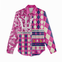 Personalized Barbados Cricket Christmas Women Casual Shirt Merry Xmas Royals - Wonder Print Shop