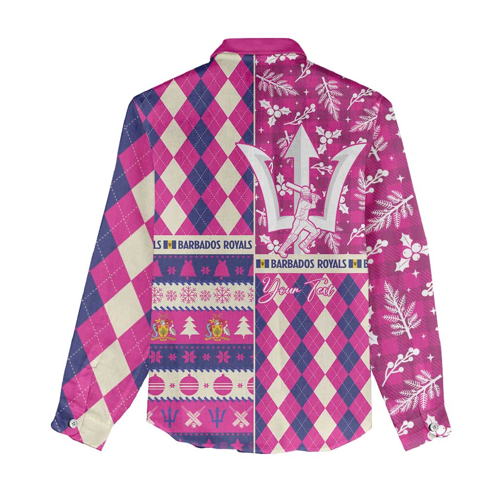 Personalized Barbados Cricket Christmas Women Casual Shirt Merry Xmas Royals - Wonder Print Shop