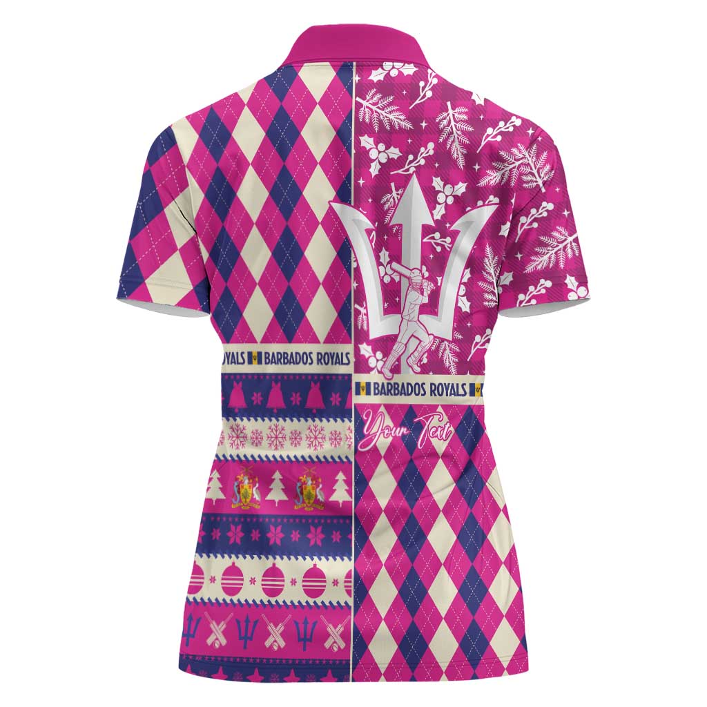 Personalized Barbados Cricket Christmas Women Polo Shirt Merry Xmas Royals - Wonder Print Shop