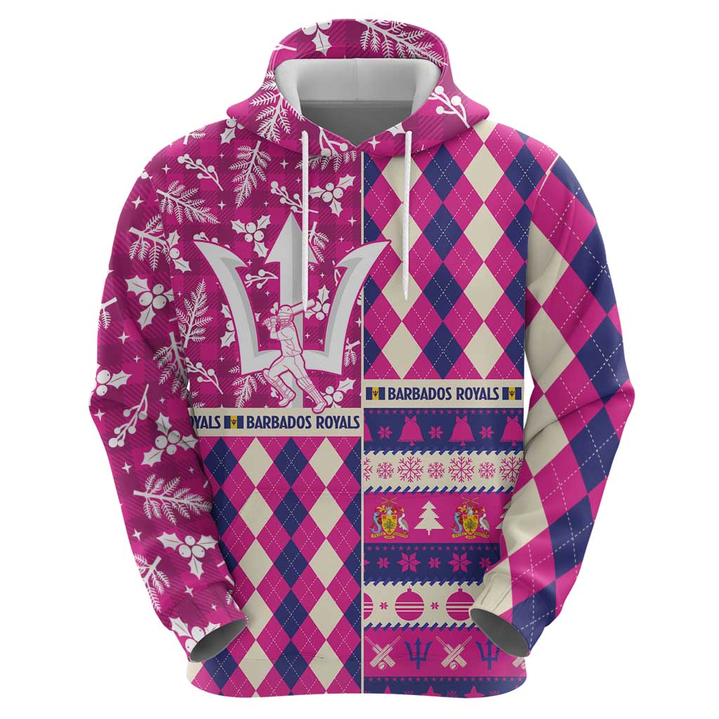 Personalized Barbados Cricket Christmas Zip Hoodie Merry Xmas Royals - Wonder Print Shop