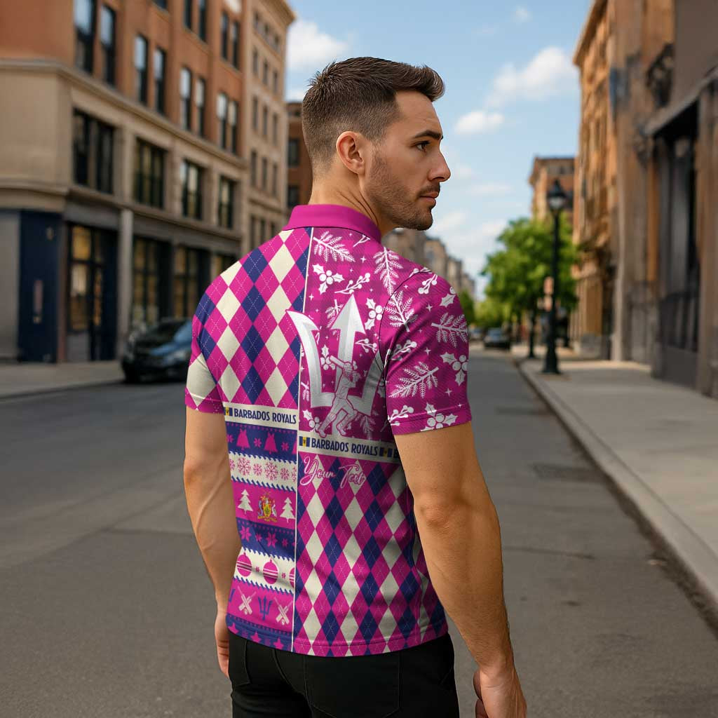 Personalized Barbados Cricket Christmas Zipper Polo Shirt Merry Xmas Royals - Wonder Print Shop