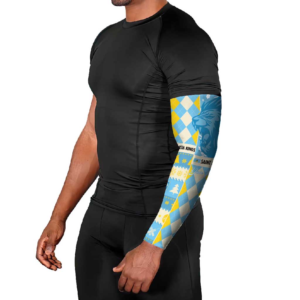 Personalized St Lucia Cricket Christmas Arm Sleeves Merry Xmas Kings - Wonder Print Shop