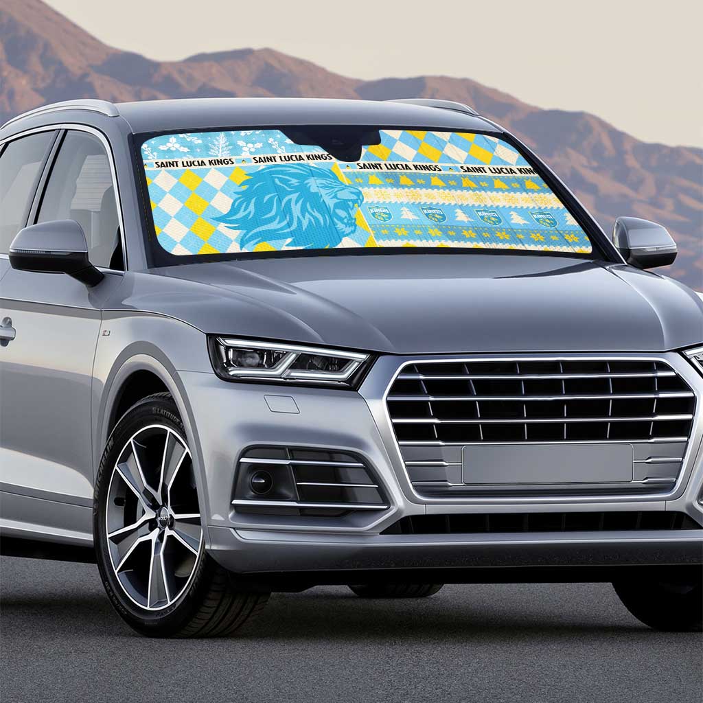 St Lucia Cricket Christmas Auto Sun Shade Merry Xmas Kings - Wonder Print Shop