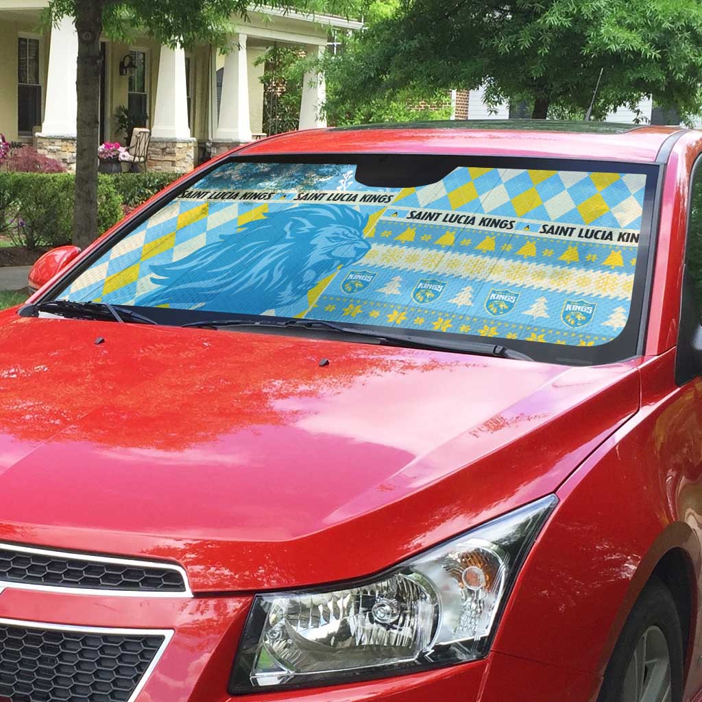 St Lucia Cricket Christmas Auto Sun Shade Merry Xmas Kings - Wonder Print Shop