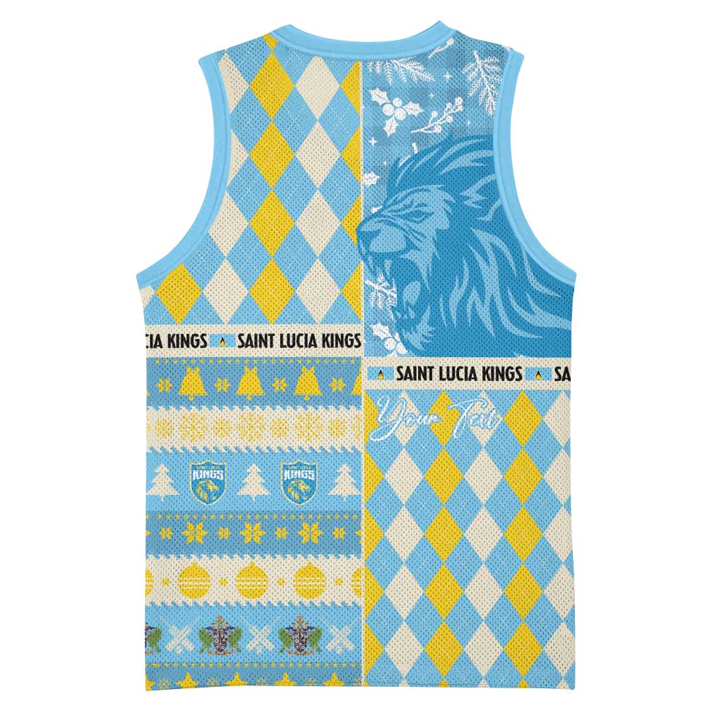 Personalized St Lucia Cricket Christmas Basketball Jersey Merry Xmas Kings - Wonder Print Shop