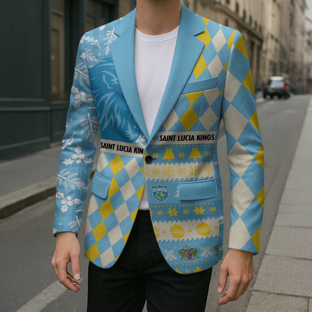 Personalized St Lucia Cricket Christmas Blazer Merry Xmas Kings - Wonder Print Shop