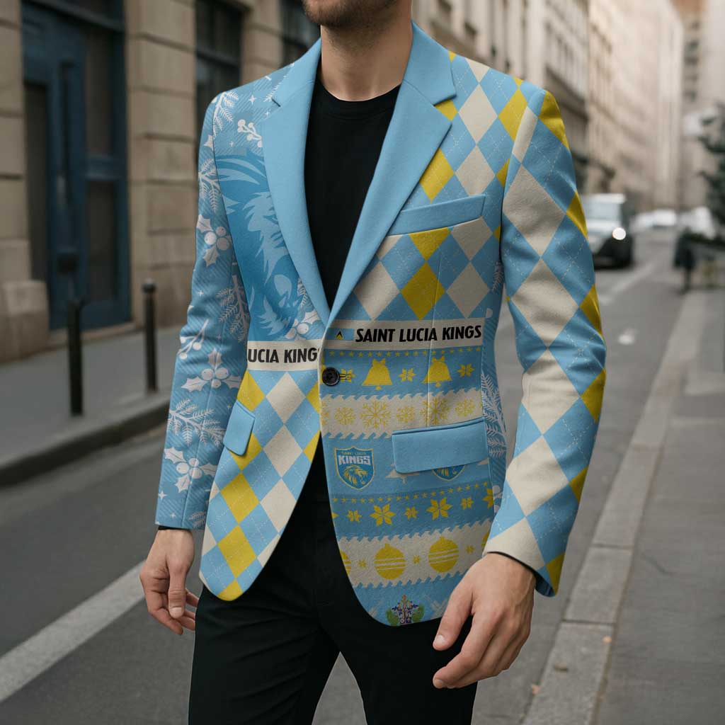 Personalized St Lucia Cricket Christmas Blazer Merry Xmas Kings - Wonder Print Shop
