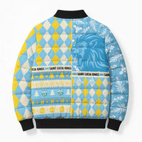 Personalized St Lucia Cricket Christmas Bomber Puffer Jacket Merry Xmas Kings - Wonder Print Shop