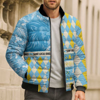 Personalized St Lucia Cricket Christmas Bomber Puffer Jacket Merry Xmas Kings - Wonder Print Shop