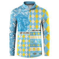 Personalized St Lucia Cricket Christmas Button Sweatshirt Merry Xmas Kings - Wonder Print Shop