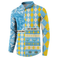 Personalized St Lucia Cricket Christmas Button Sweatshirt Merry Xmas Kings - Wonder Print Shop