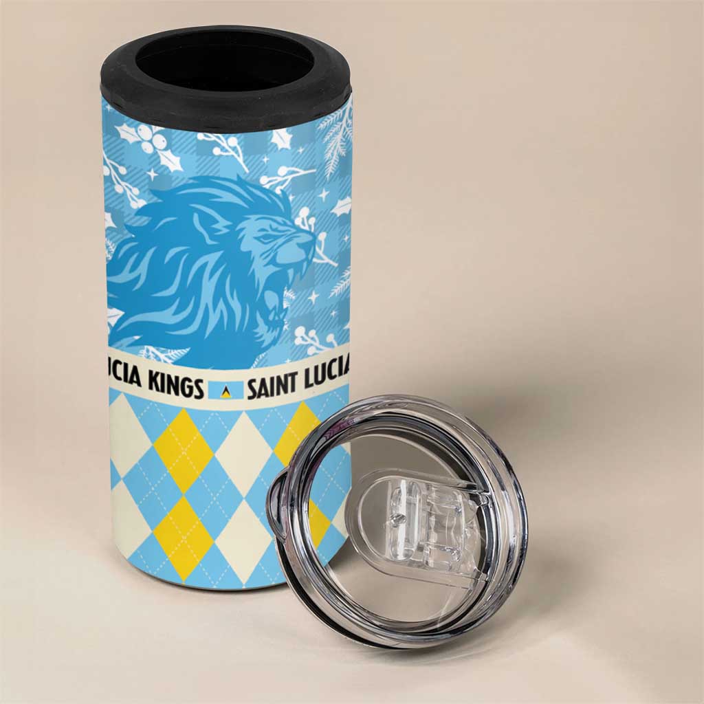 Personalized St Lucia Cricket Christmas 4 in 1 Can Cooler Tumbler Merry Xmas Kings - Wonder Print Shop