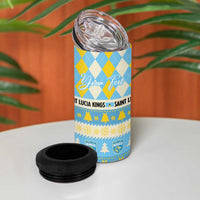Personalized St Lucia Cricket Christmas 4 in 1 Can Cooler Tumbler Merry Xmas Kings - Wonder Print Shop