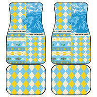 Personalized St Lucia Cricket Christmas Car Mats Merry Xmas Kings - Wonder Print Shop