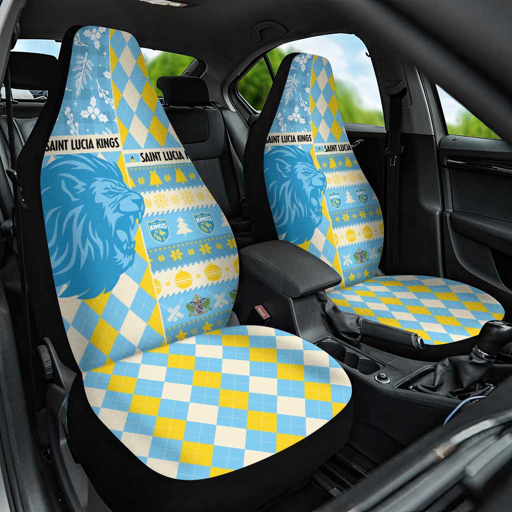St Lucia Cricket Christmas Car Seat Cover Merry Xmas Kings - Wonder Print Shop
