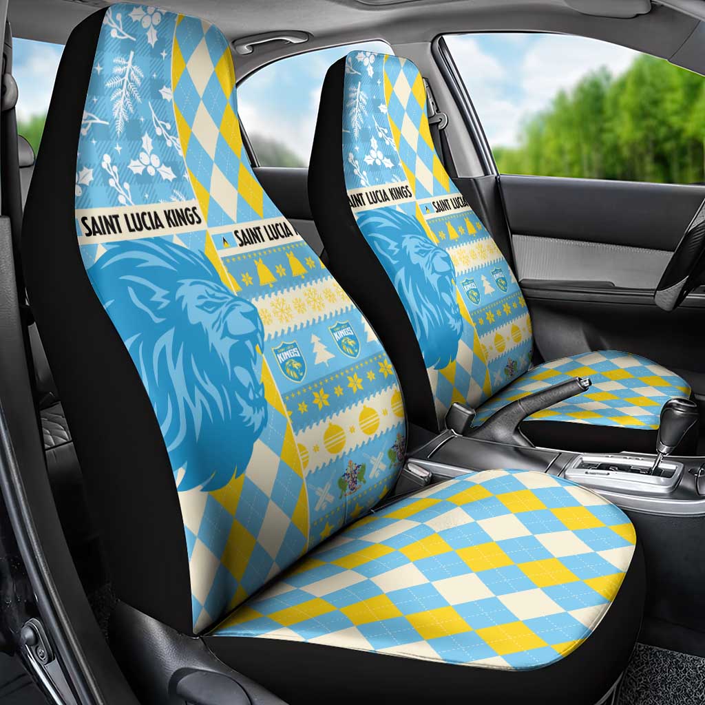 St Lucia Cricket Christmas Car Seat Cover Merry Xmas Kings - Wonder Print Shop