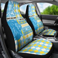 St Lucia Cricket Christmas Car Seat Cover Merry Xmas Kings - Wonder Print Shop
