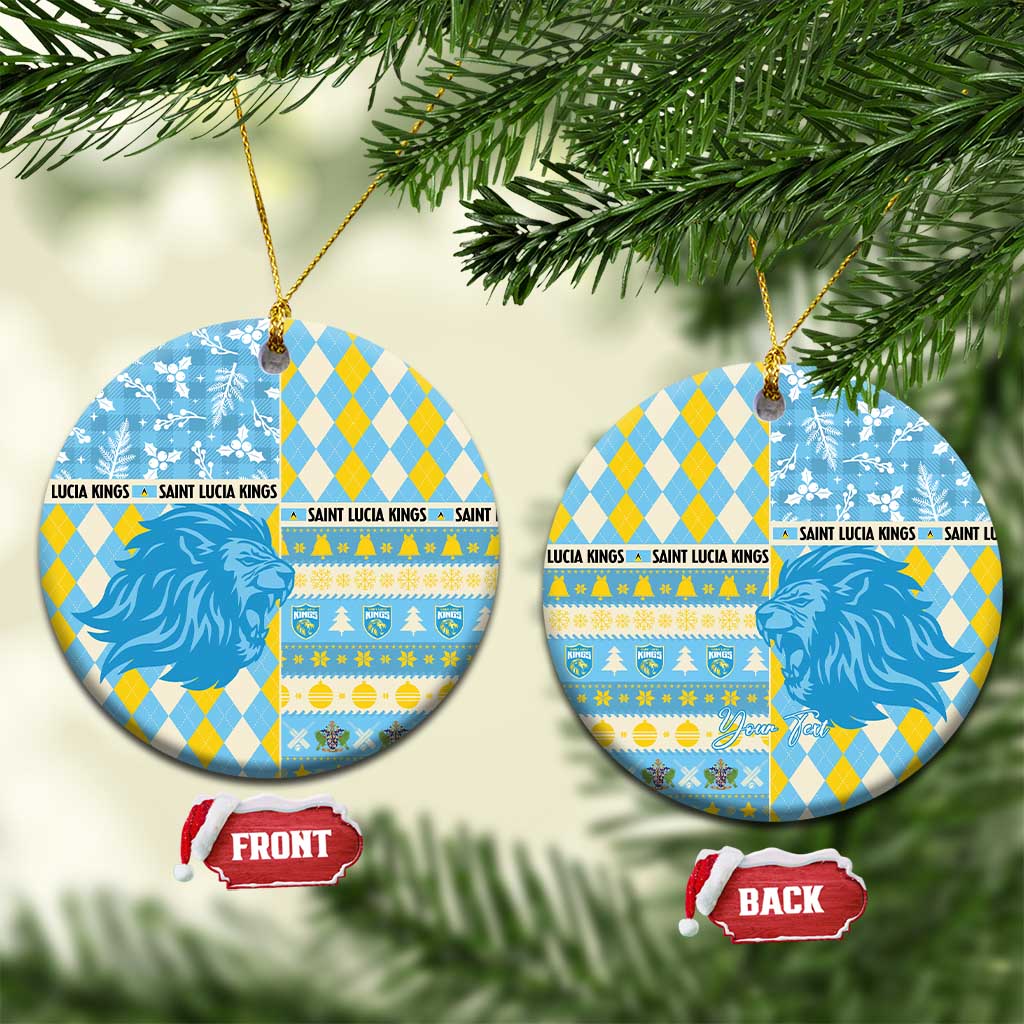 Personalized St Lucia Cricket Christmas Ceramic Ornament Merry Xmas Kings - Wonder Print Shop