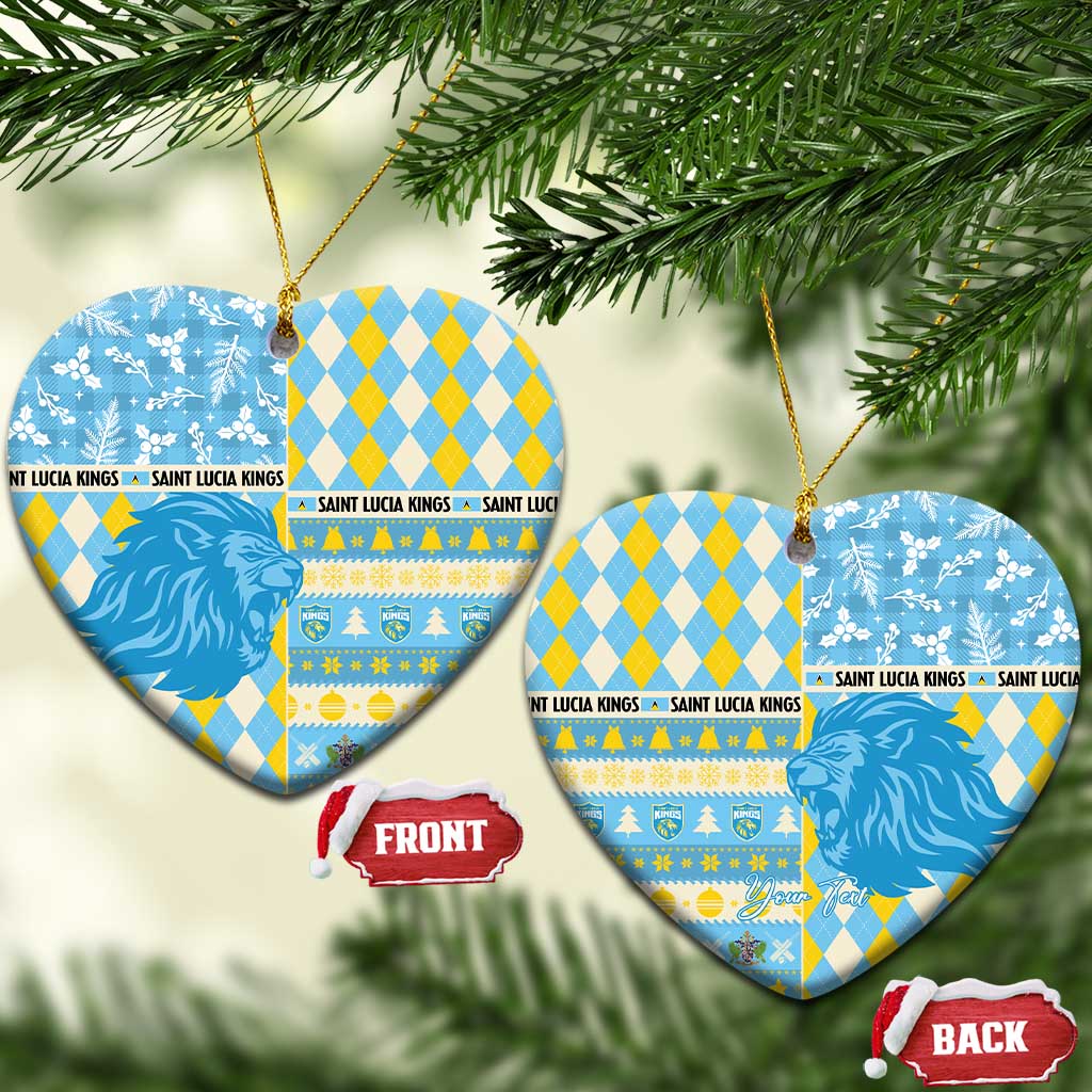 Personalized St Lucia Cricket Christmas Ceramic Ornament Merry Xmas Kings - Wonder Print Shop