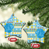 Personalized St Lucia Cricket Christmas Ceramic Ornament Merry Xmas Kings - Wonder Print Shop