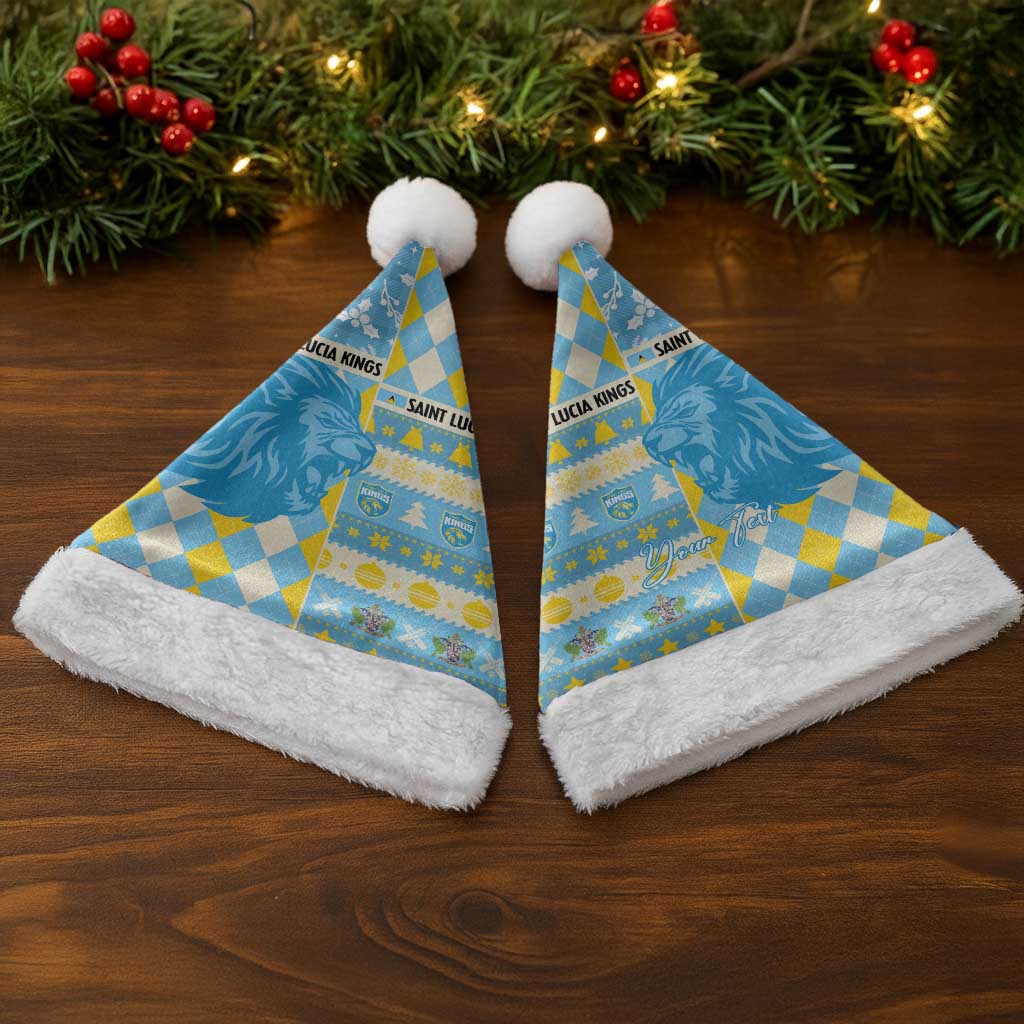 Personalized St Lucia Cricket Christmas Santa Hat Merry Xmas Kings - Wonder Print Shop