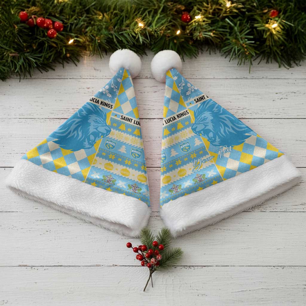 Personalized St Lucia Cricket Christmas Santa Hat Merry Xmas Kings - Wonder Print Shop