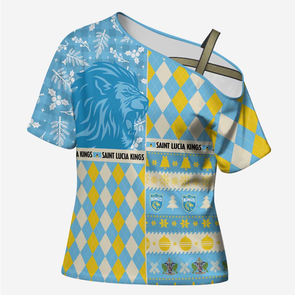 Personalized St Lucia Cricket Christmas Cross Shoulder Shirt Merry Xmas Kings - Wonder Print Shop