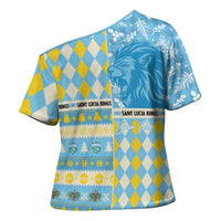 Personalized St Lucia Cricket Christmas Cross Shoulder Shirt Merry Xmas Kings - Wonder Print Shop